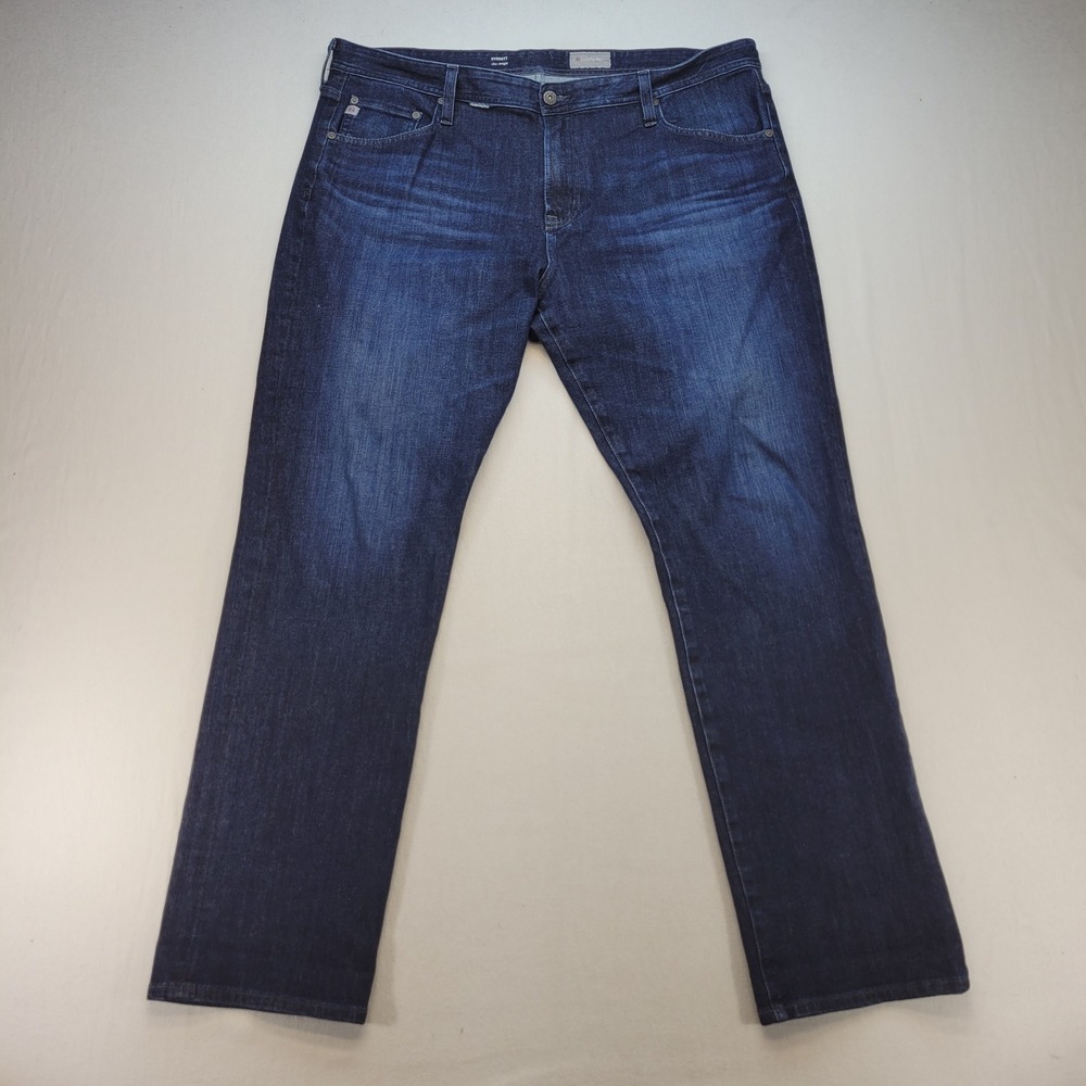 AG Adriano Goldschmied Everett Slim Straight Jeans Mens 40x32 Dark Wash Denim
